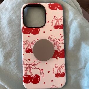 Amazon Red and White iPhone Case with Cherry Design